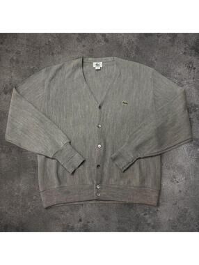 Beautiful vintage Lacoste Gray Cardigan Sweater